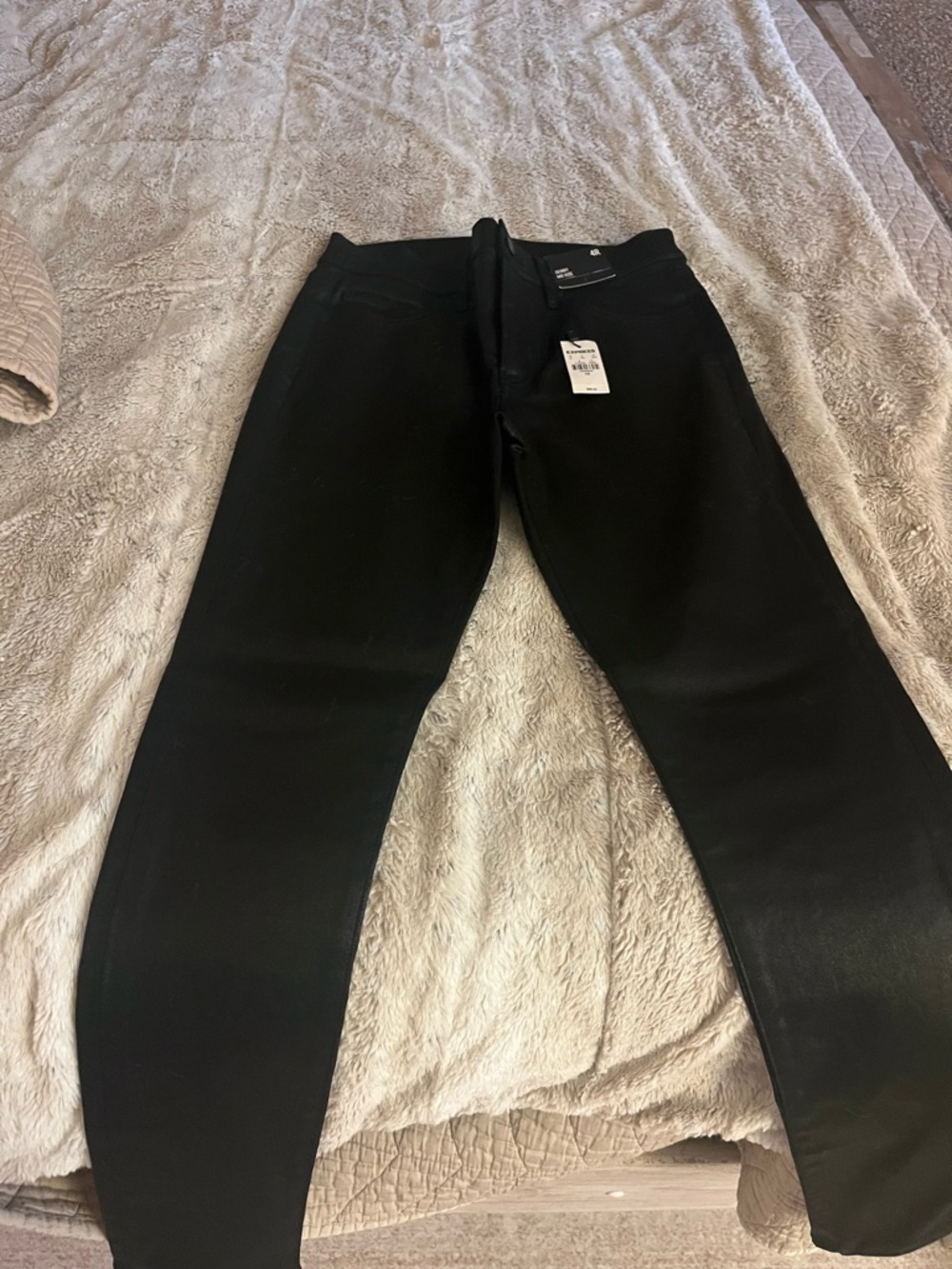 Express Skinny Mid Rise Pants - Black
